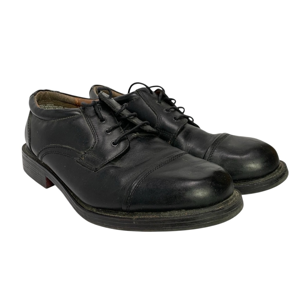 George Men’s Black Leather Oxford Dress Shoes Size 10.5 – Classic Cap Toe